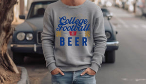 College Football & Beer Graphic Sweatshirt