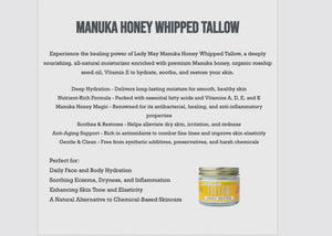 Manuka Honey Body Butter Tallow 9oz