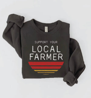 Support Your Local Farmer Crewneck Sweatshirt (4 Colors)