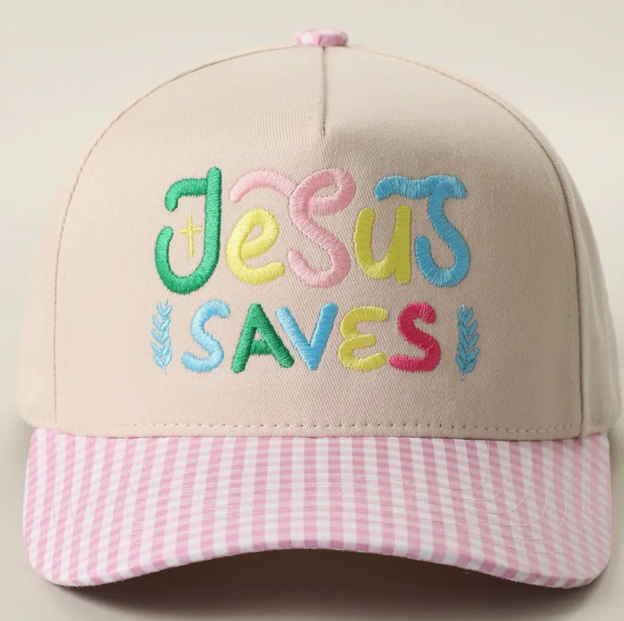 Jesus Saves Checkered Hat