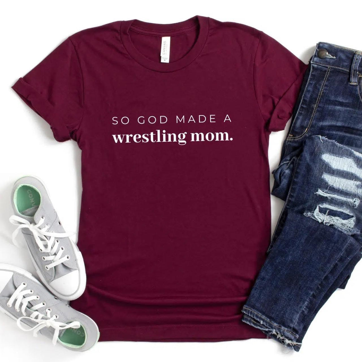 So God Made A Wrestling Mom T-Shirt (Multiple Colors)