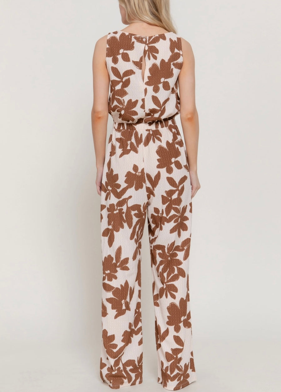 Charlie Print Round Neck Jumpsuit