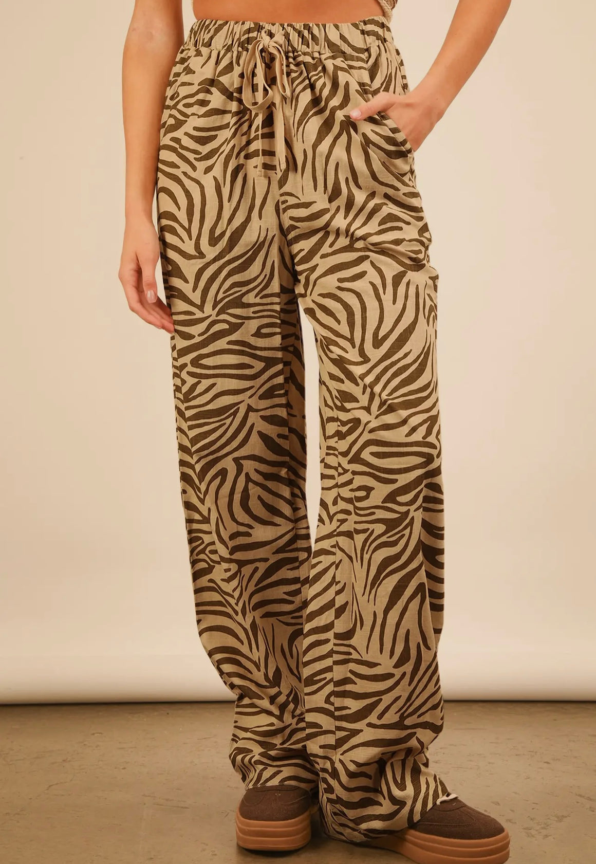 Luna Animal Print Wide Leg Pant