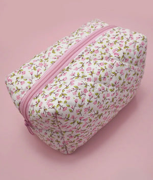Ditsy Pink Quilted Pouch Bag
