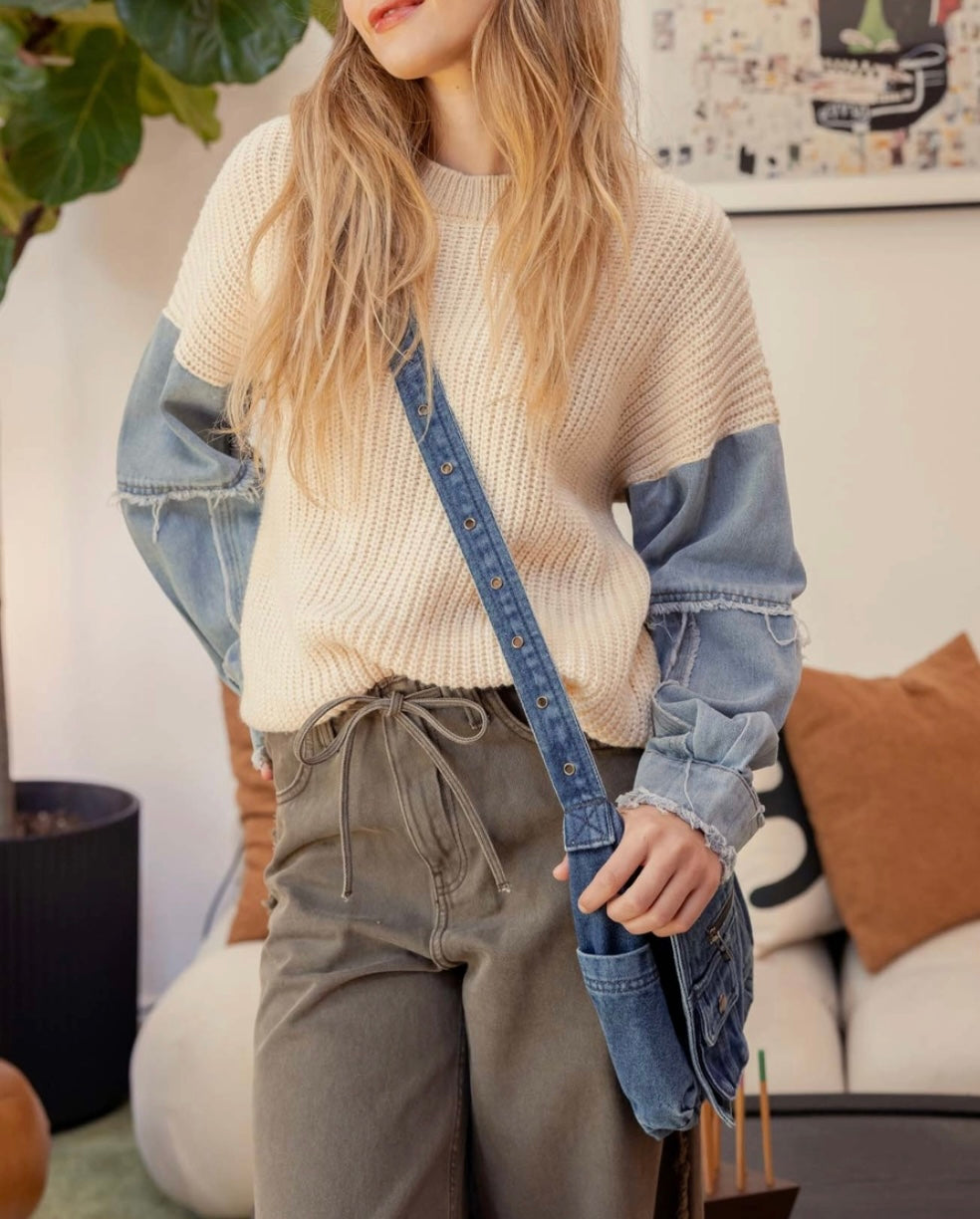 Alexis Denim Contrast Sweater