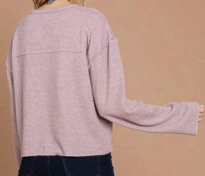 Zev Mauve Knotch Front Top