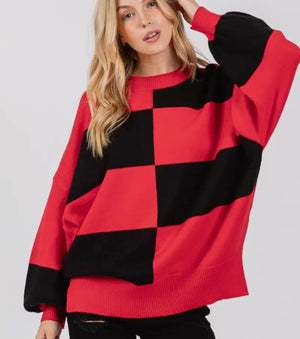 My Team By A Mill Game Day Checkered Sweater (4 Colors)