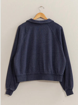 Jude Navy Raglan Top