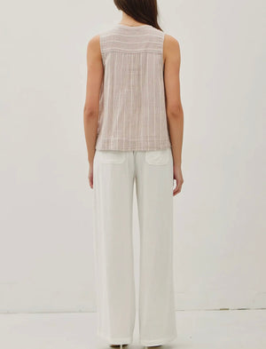 Zena Striped Gauze Top