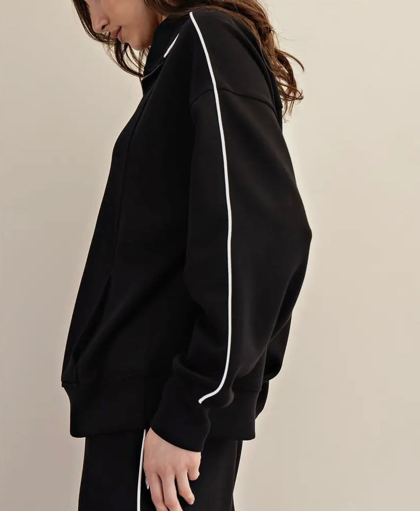 Remember When Modal Scuba Piping Quarter Zip
