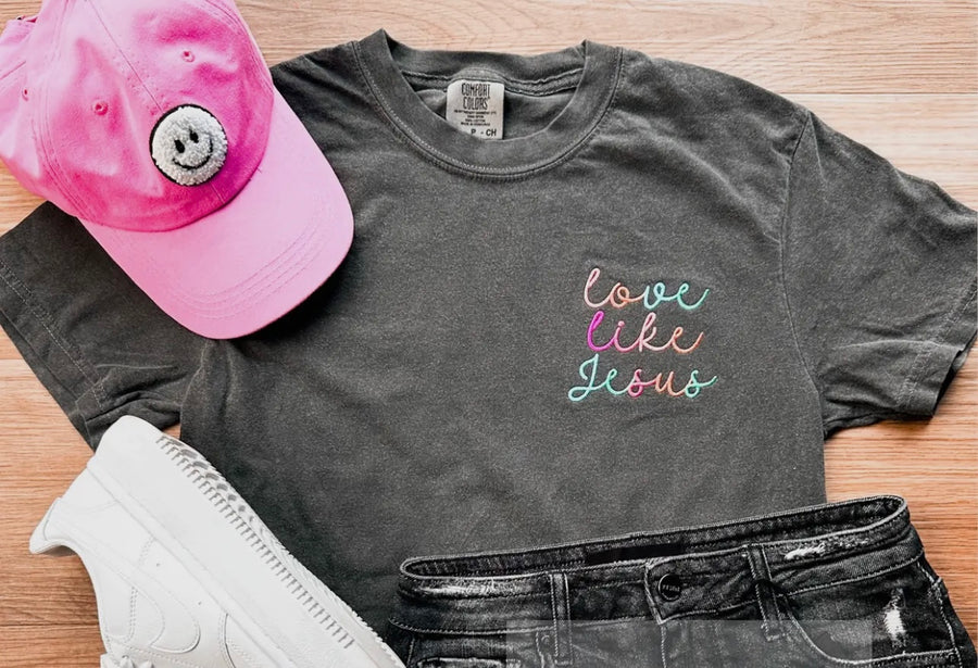 Love Like Jesus Embroidered Tshirt
