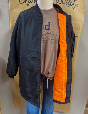 Forever Fav Long Line Bomber Jacket (2 Colors)