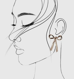 Mia Bow Moveable Gold Stud Earring