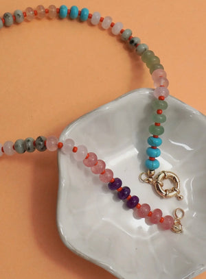 Viral Colorful Rainbow Bead Necklace