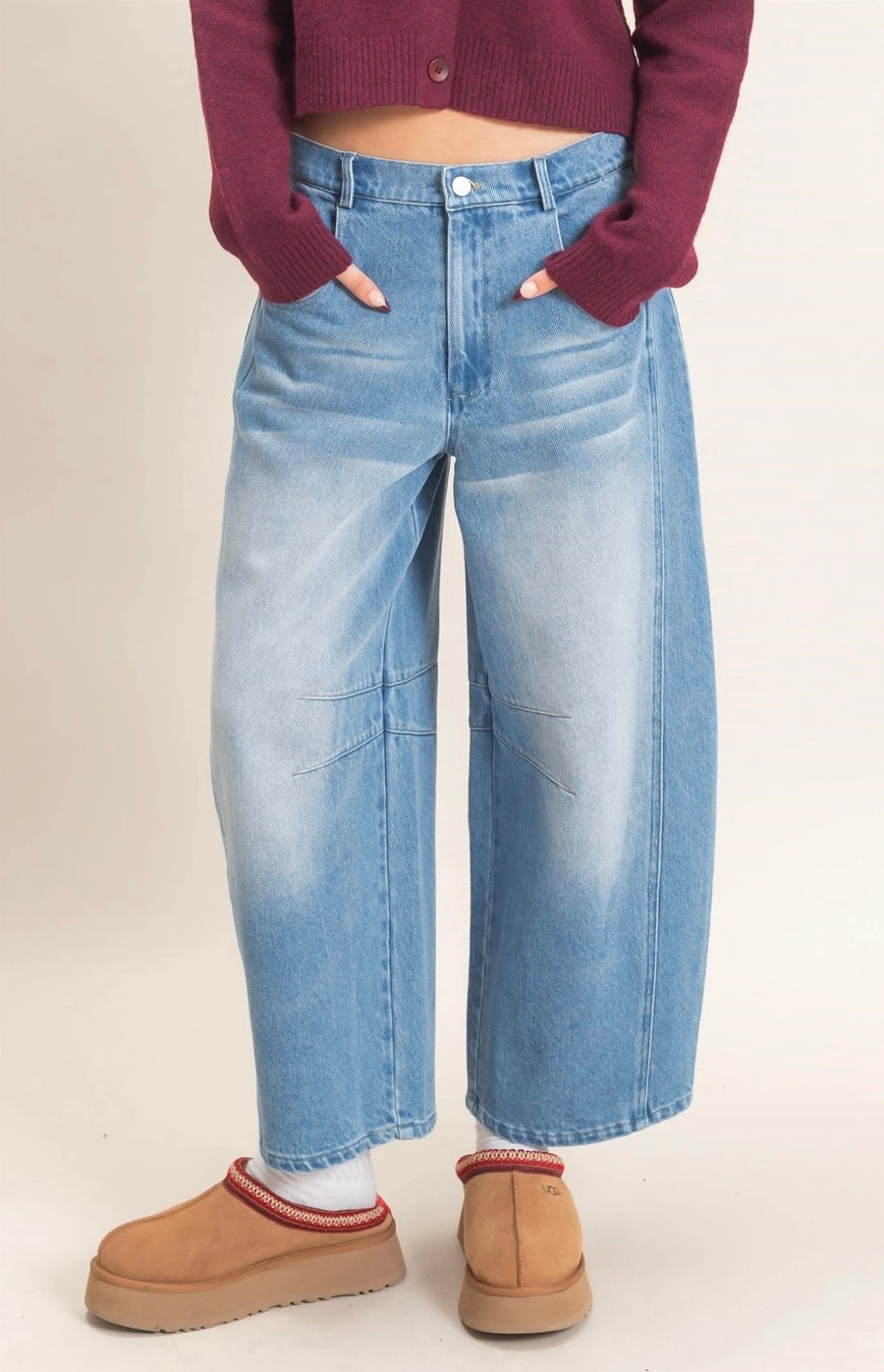 Keep Us Ready Denim Barrel Jeans