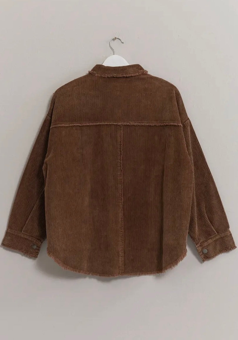 Bronco Corduroy Frayed Brown Jacket