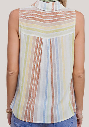 Ray Color Stripe Sleeveless Top