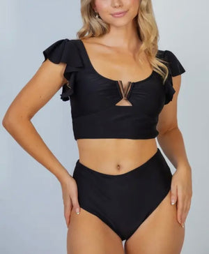 Golden Girl Black Two Piece Swimsuit