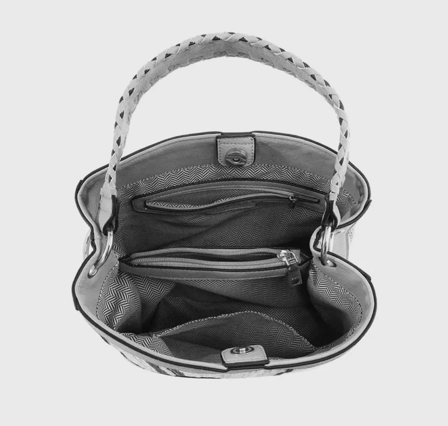 PBF Mustard Quilted Braided Strap Purse