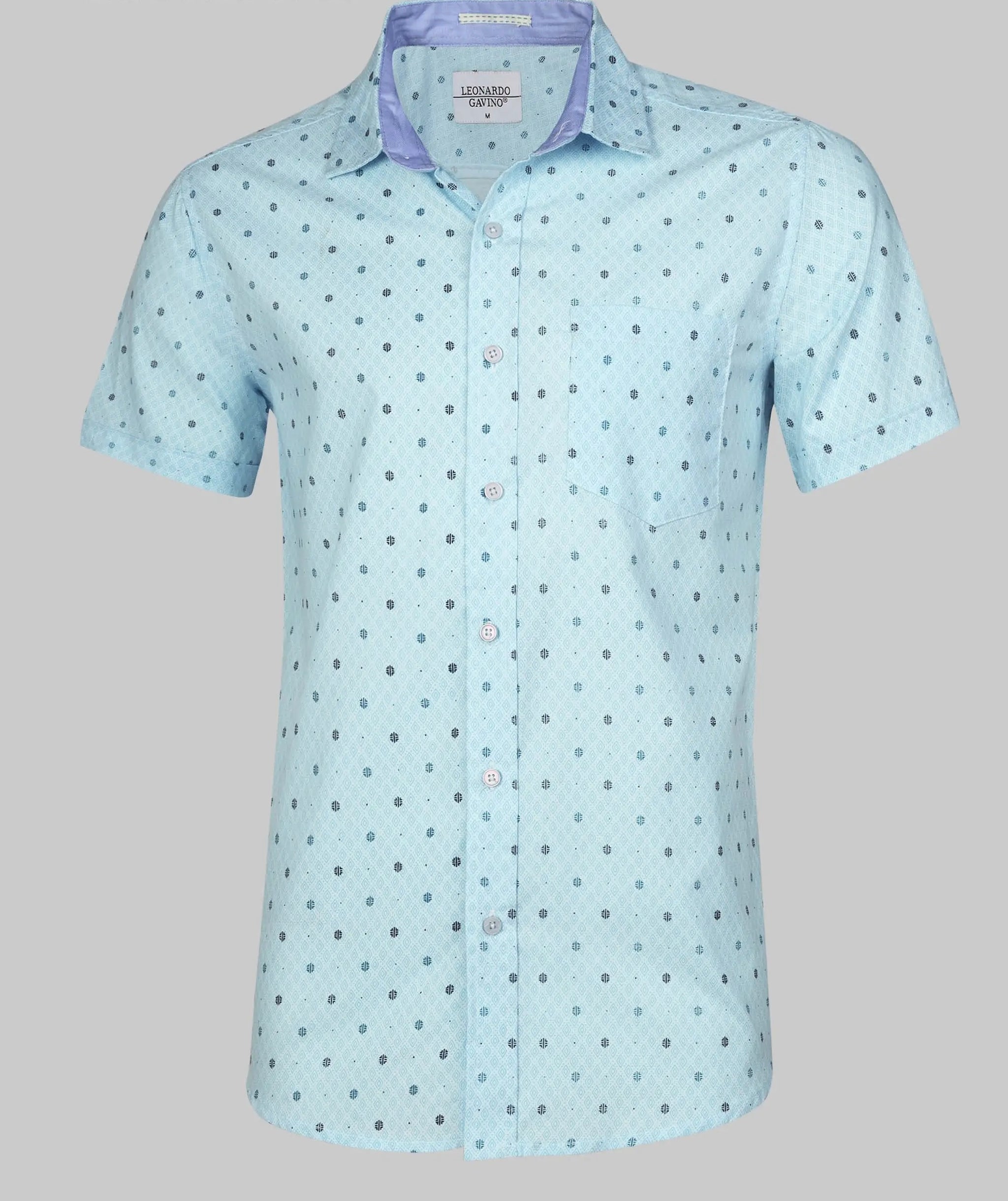 Sky's Blue Print Button Down Top