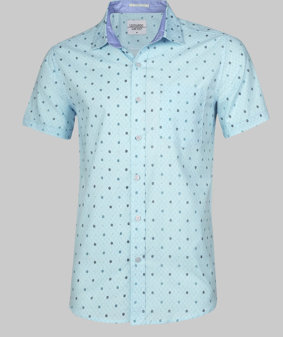 Sky's Blue Print Button Down Top