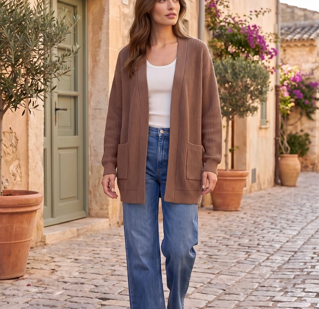 Fall Perfect Ribbed Front Pocket Cardigan (2 Colors)