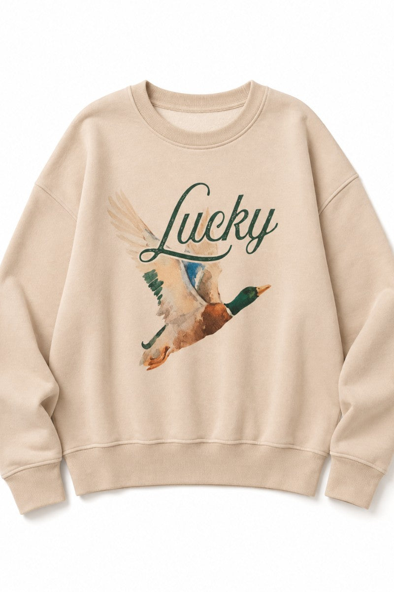 Lucky Duck Cream Crewneck