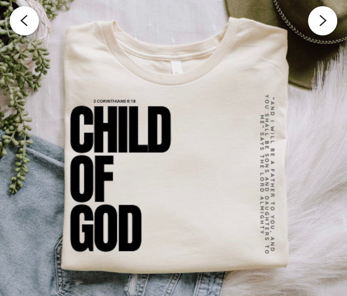 Child Of God Graphic Tee Adult & Youth (Solid or Camo)