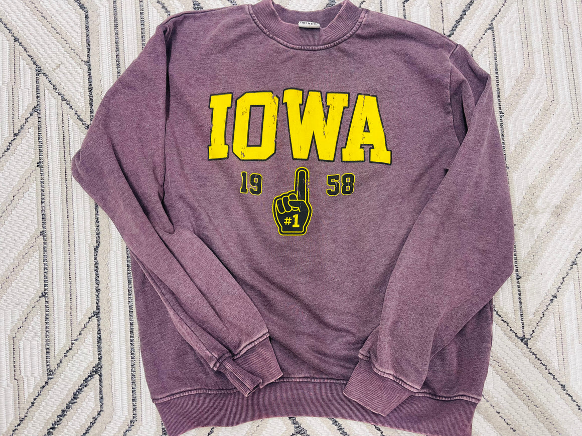 Iowa Mineral Washed Crewneck