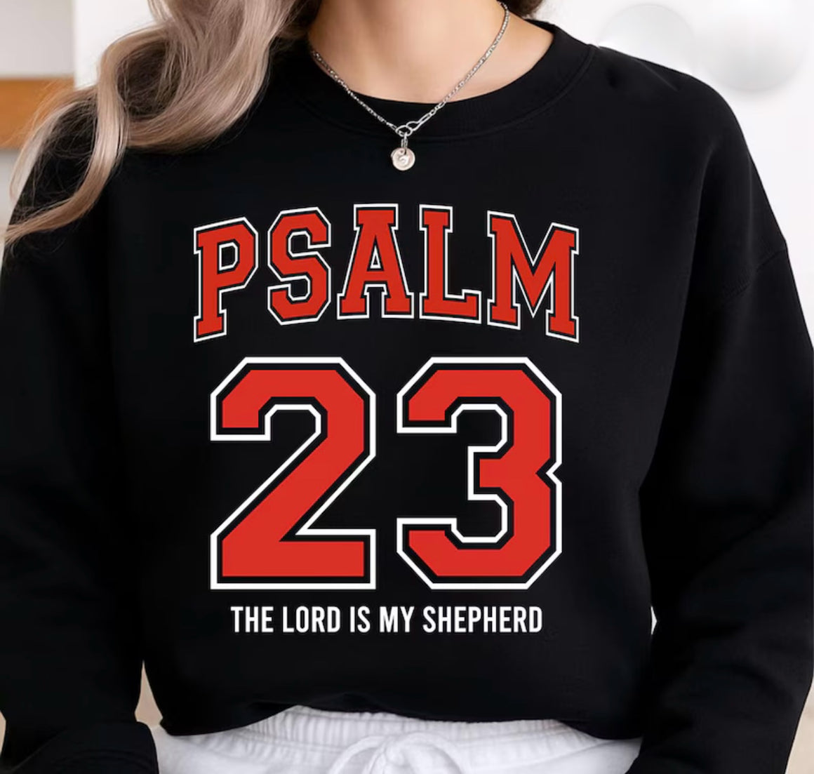Psalm 23 Jersey Inspired Crewneck or Hooded Sweatshirt