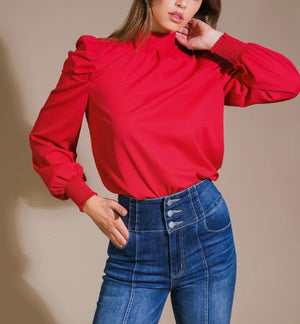 Tis The Season Bow Back Detail Blouse (2 Colors)