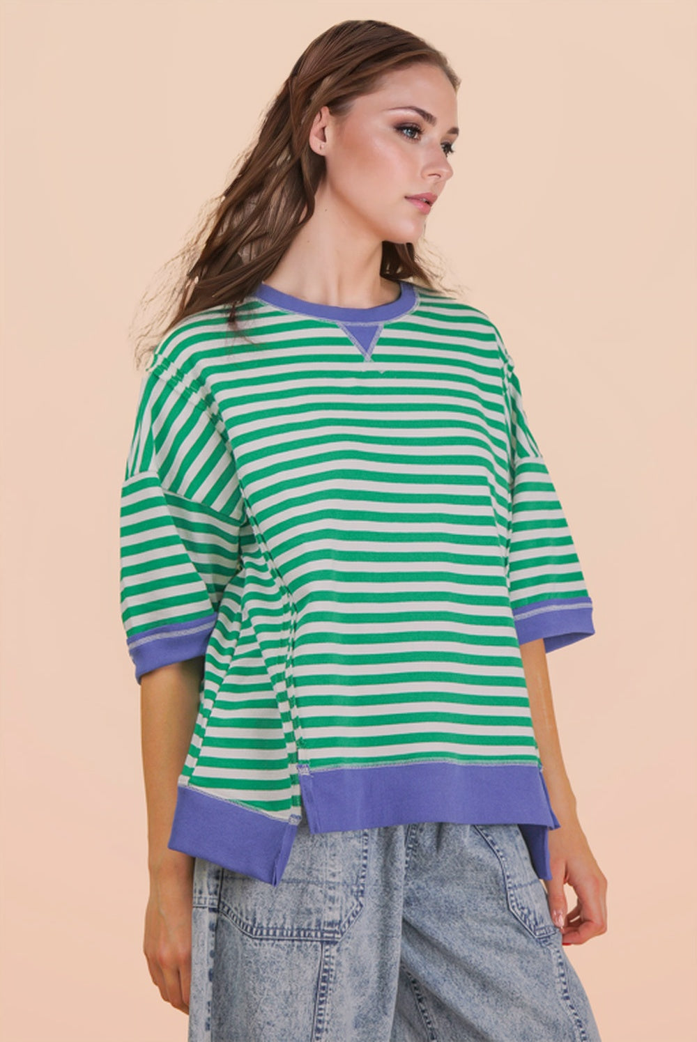 Journey Two Tone Stripe Top