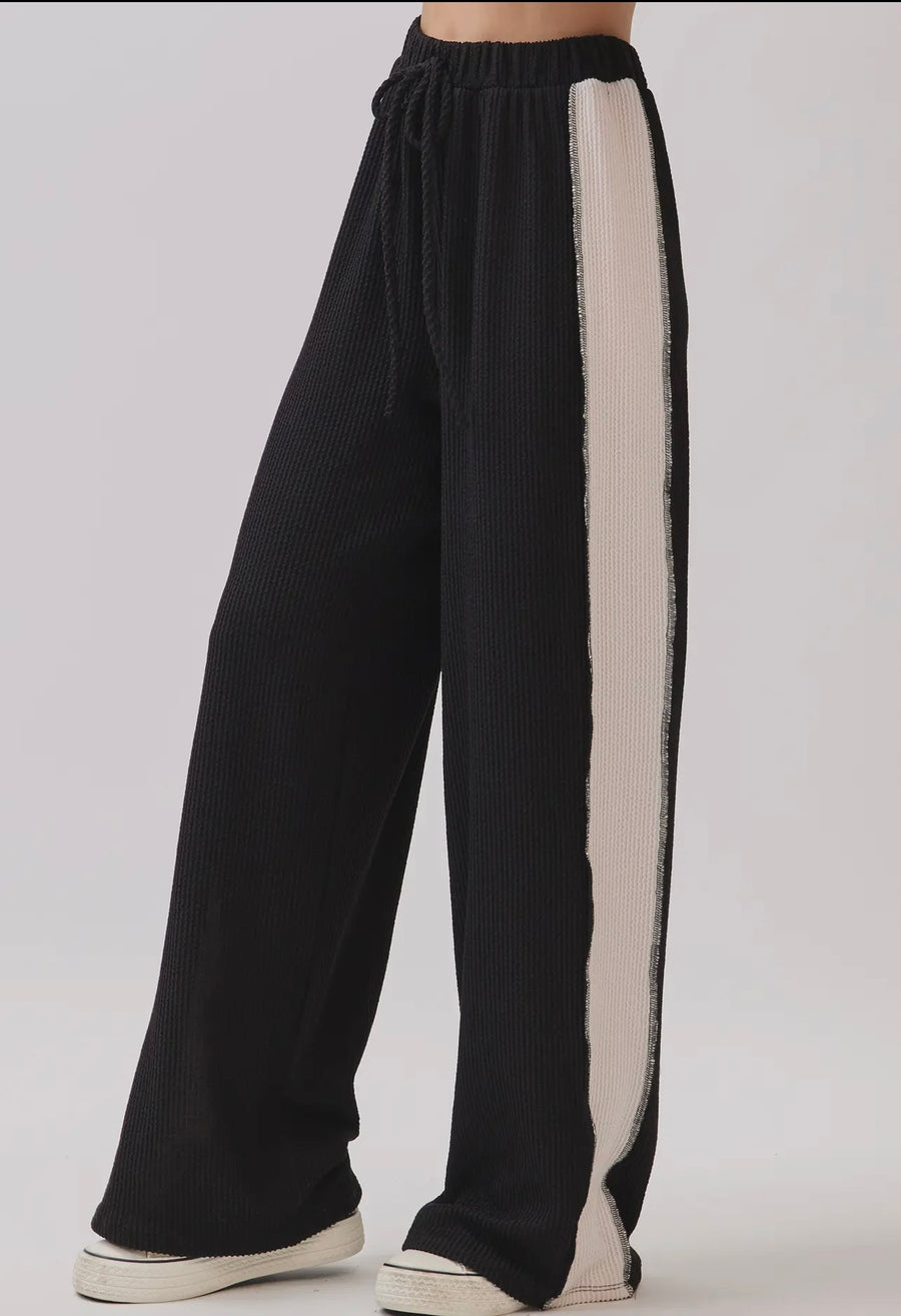 Baine Ribbed Colorblock Black Stripe Side Bottom