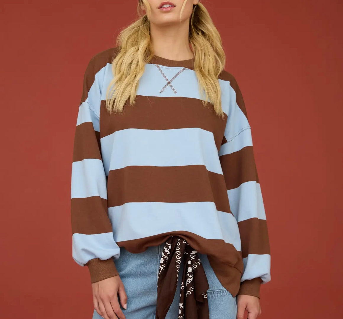 Dylan Brown & Blue Stripe Top