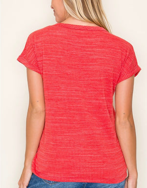 Crew Textured Red Top