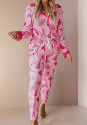 Pre Order Pink Christmas Tree PJ/Lounge Set