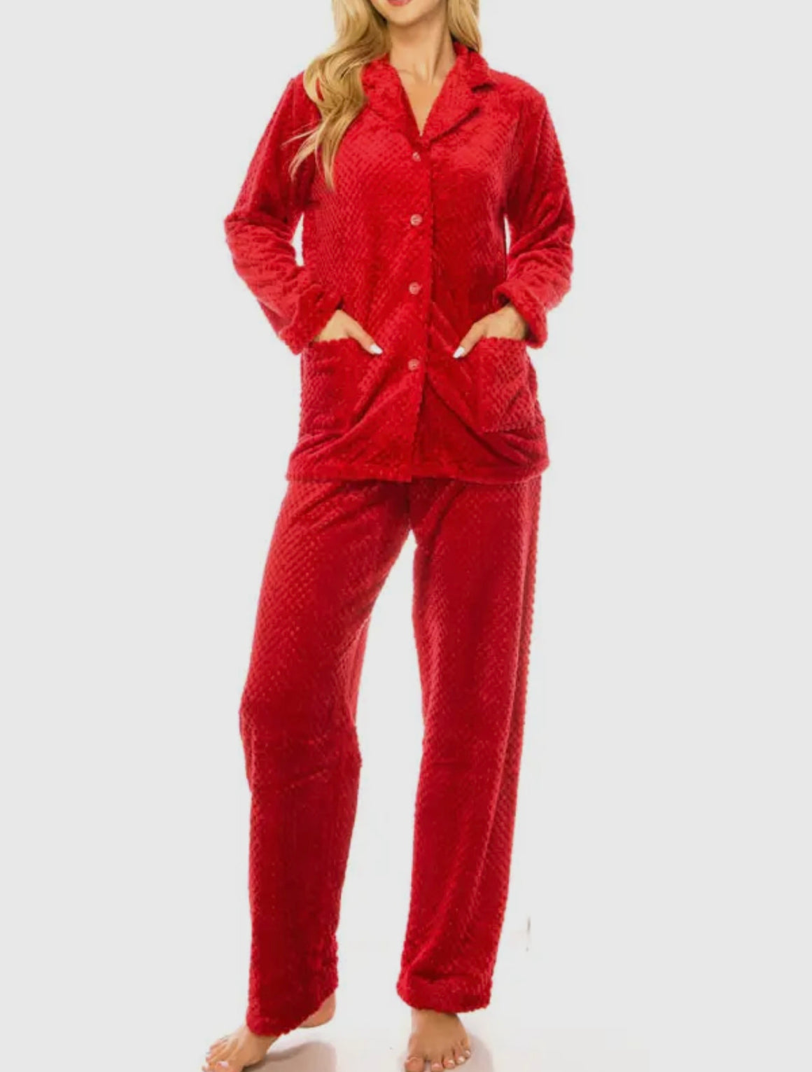 PBF Red Jacquard PJ Set