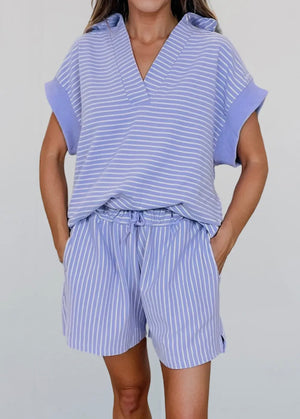Cast Away Stripe Polo + Short Set