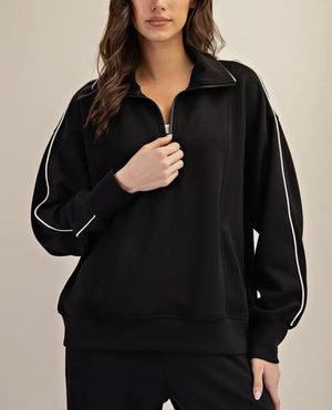 Remember When Modal Scuba Piping Quarter Zip
