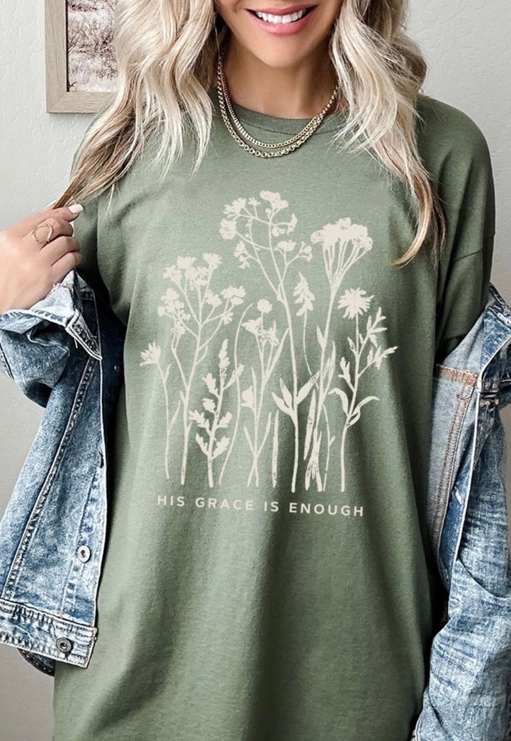 His Grace Is Enough Wildflower Tee (2 Colors)