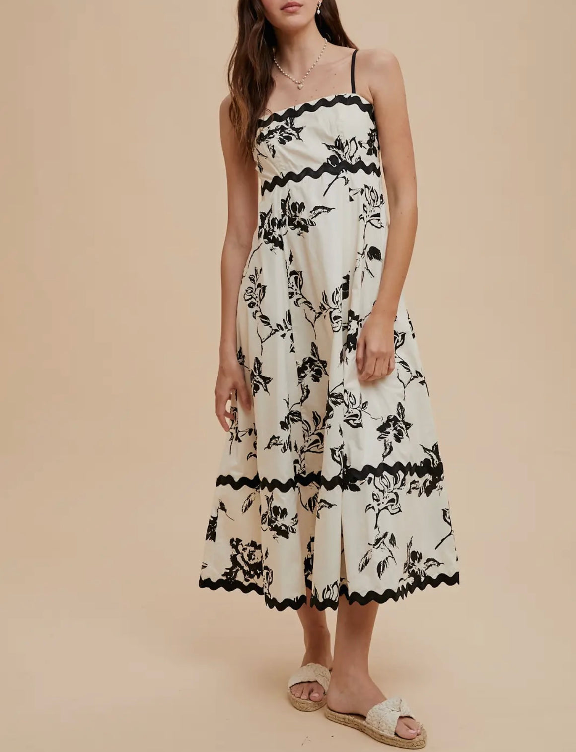 Maleah Floral Black & White Dress