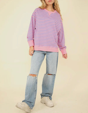 Claire Stripe Top Pink