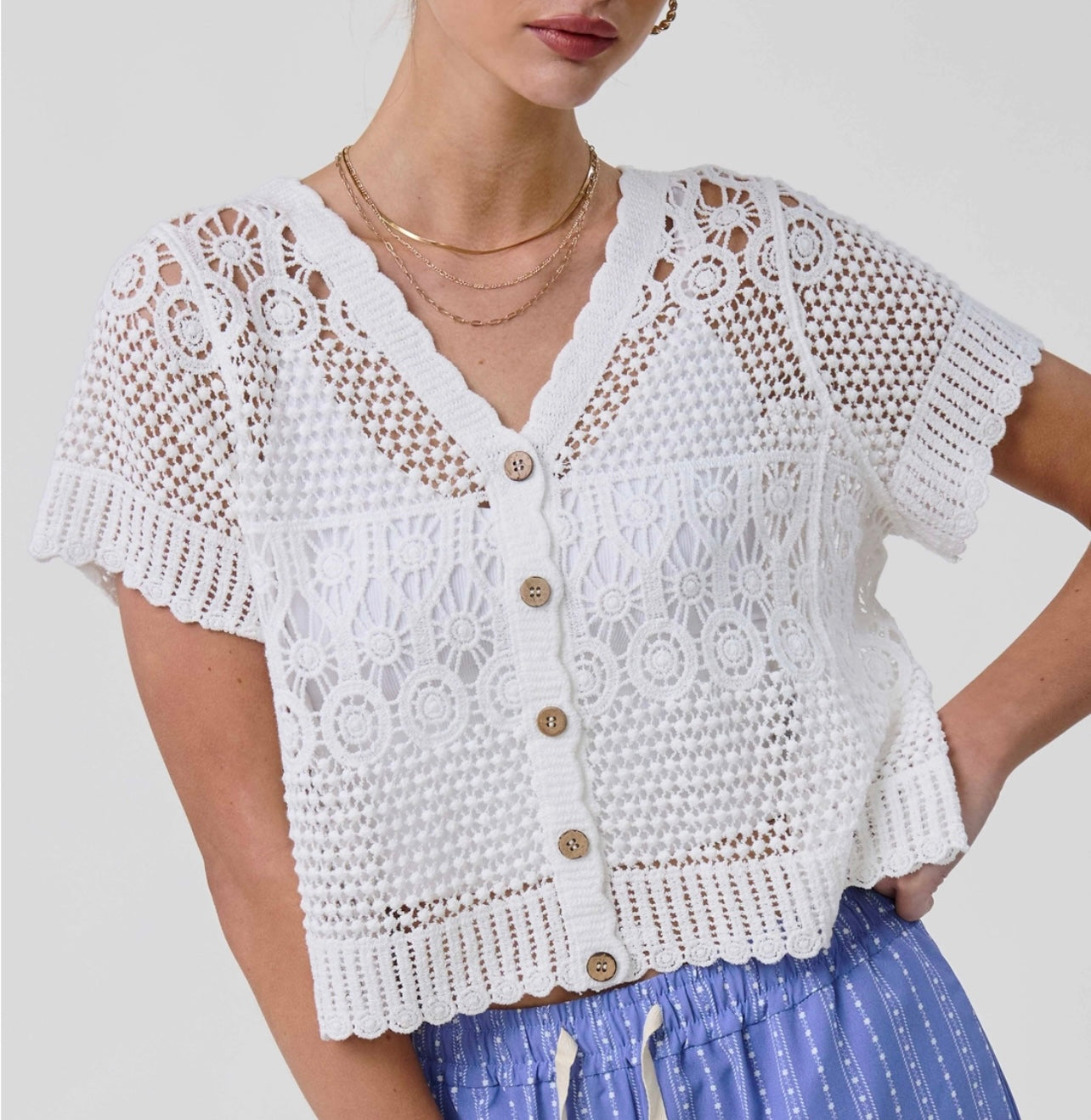 Ella Knot Crochet Daisy Top