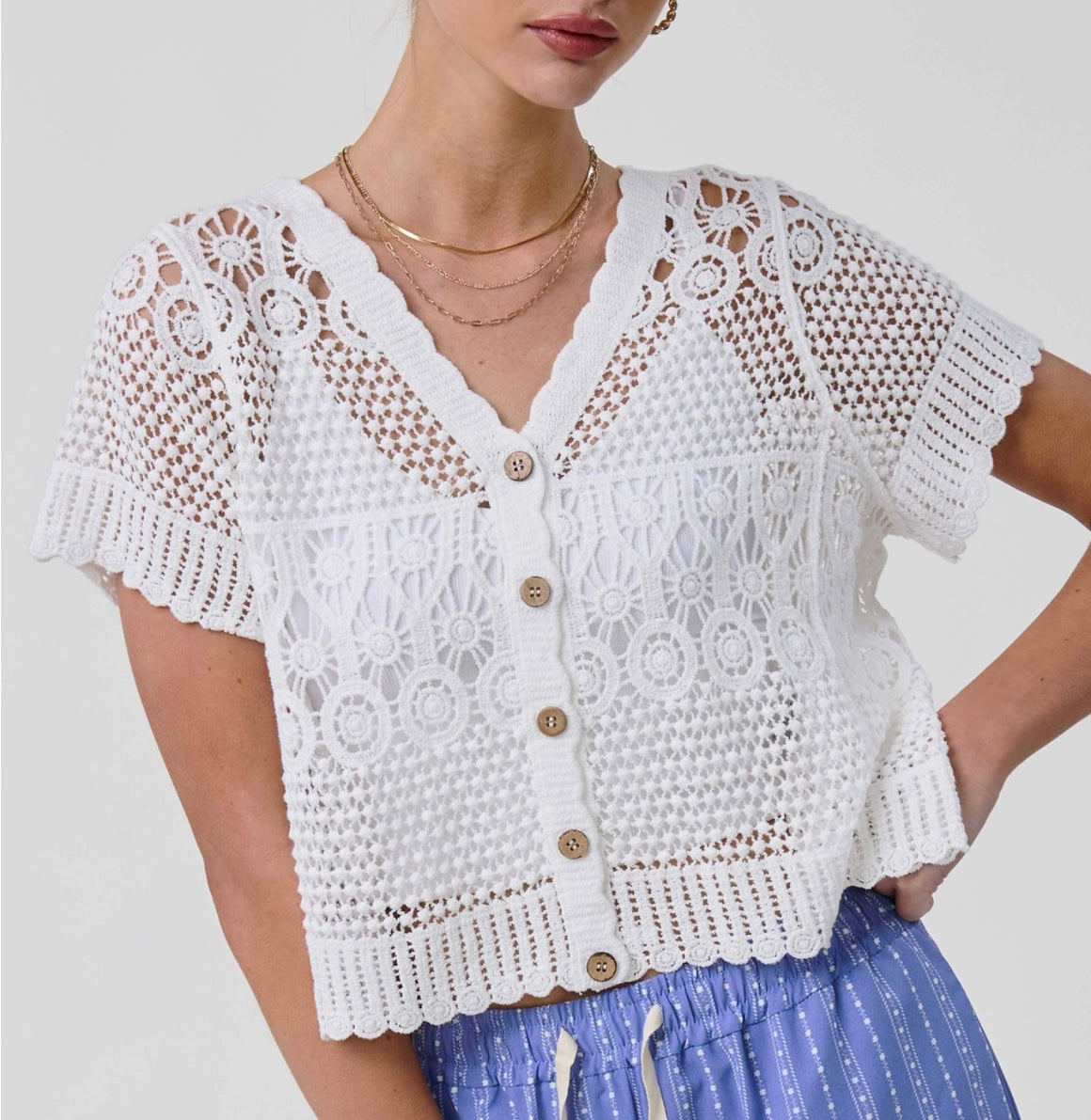 Ella Knot Crochet Daisy Top