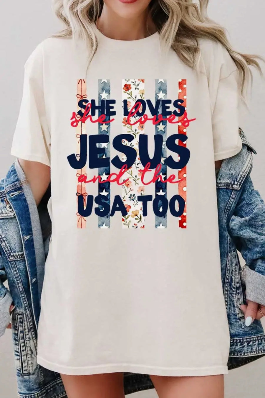 She Loves Jesus And The USA Too Tee
