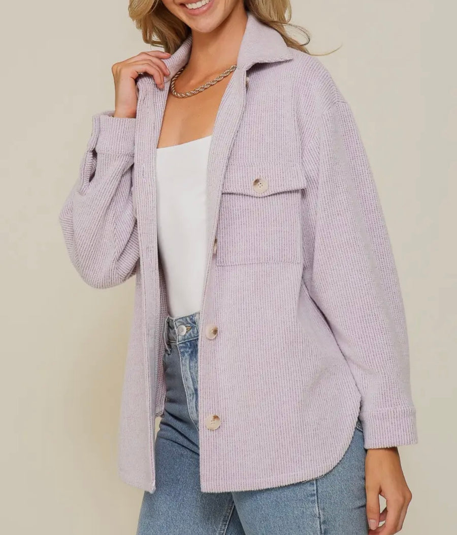 Berg Lavendar Waffle Shacket