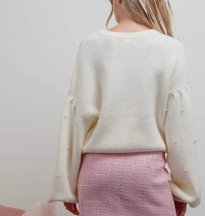 Silent Night Pearl Drop Shoulder Sweater