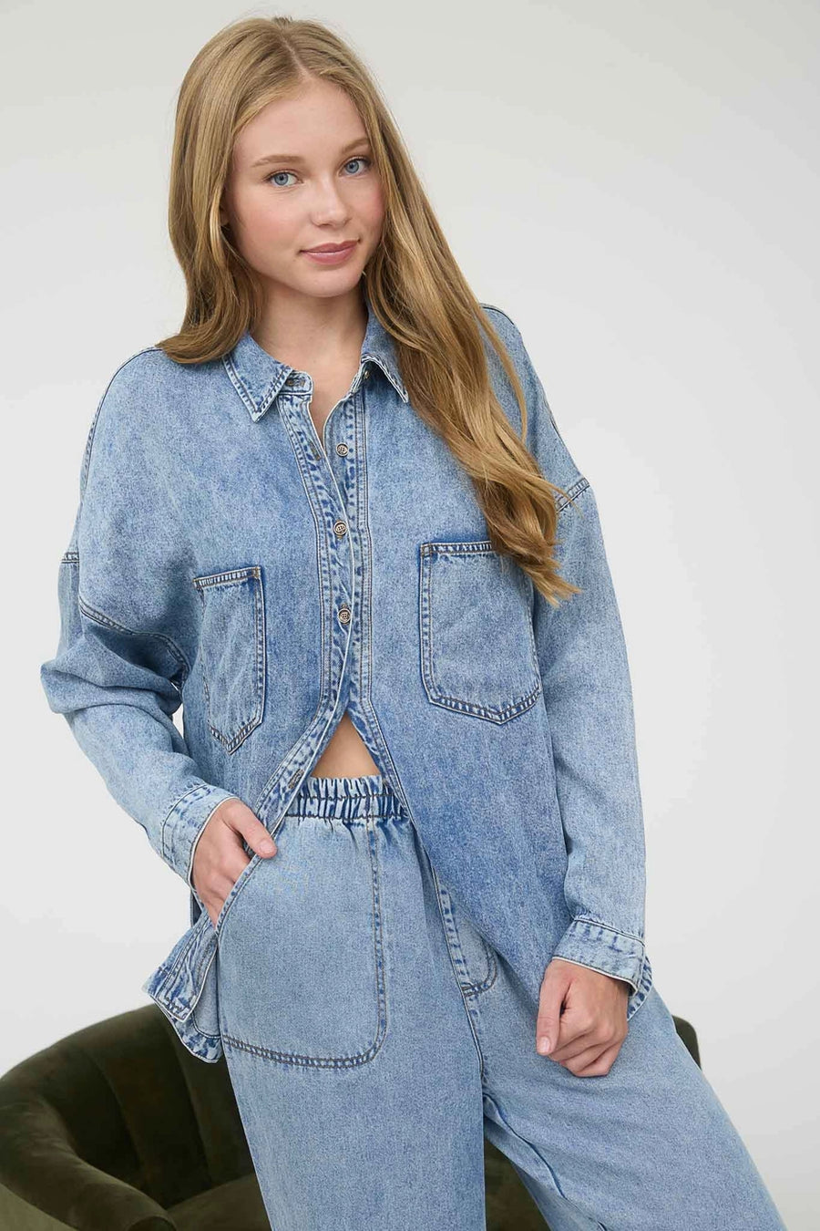 Vinny Washed Chanbray Button Down