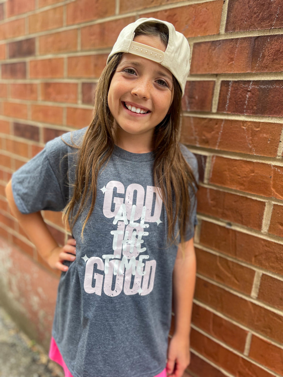 God Is Good All The Time Grey & Pink Graphic Tee Adult & Youth