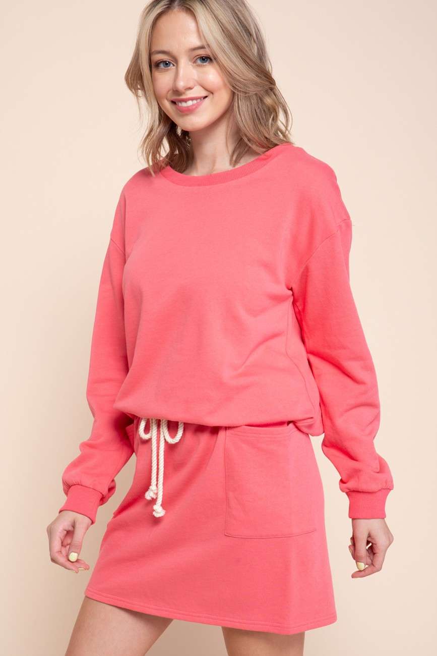 Callen French Terry Coral Top